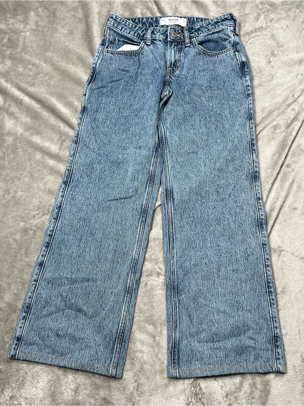 Hollister Low Rise Super Baggy Jeans Womens 28x29 Blue Denim Skater Y2K